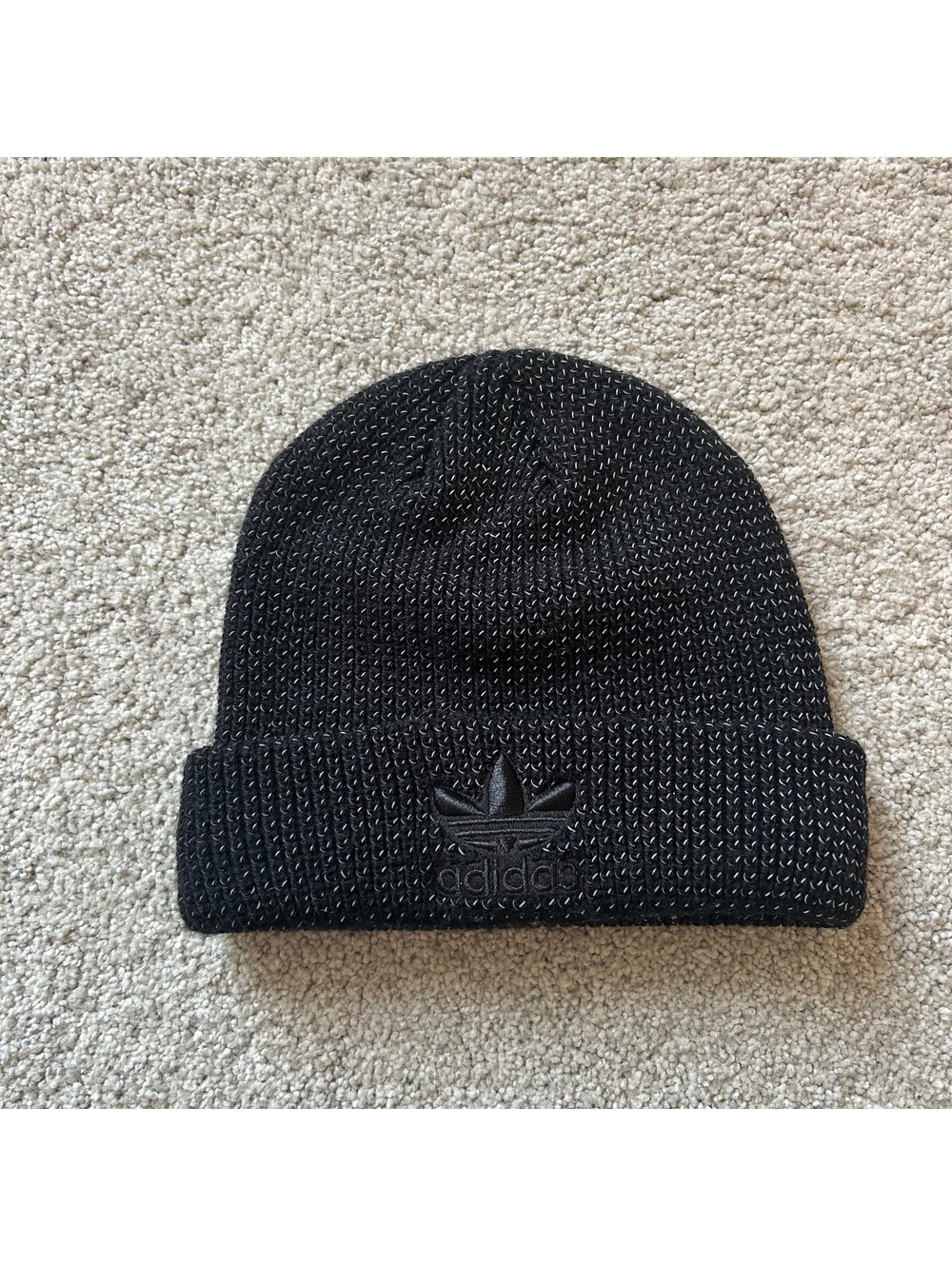 Adidas Black Knit Adicolor Beanie Hat Unisex OSFM